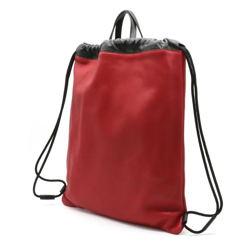Gucci Leather Black Red Drawstring 2way Print Bac… - image 1
